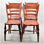 A Set of Four Mid 20th Century Kitchen Dining Chairs