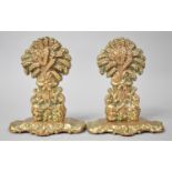 A Pair of Brass Wheatsheaf Fireside Ornaments, 16.5cms High