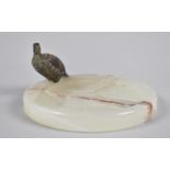 A Cold Painted Bronze Study of a Grouse on Circular Onyx Base, 11cm Diameter