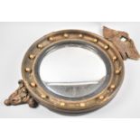 A Late 19th/Early 20th Century Circular Gilt Framed Convex Wall Mirror with Eagle Finial, Wing
