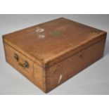 An Edwardian Oak Canteen Box with Removable Tray, No Cutlery, 47cm wide