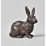 A Small Bronze Study of a Seated Rabbit, 4cms High