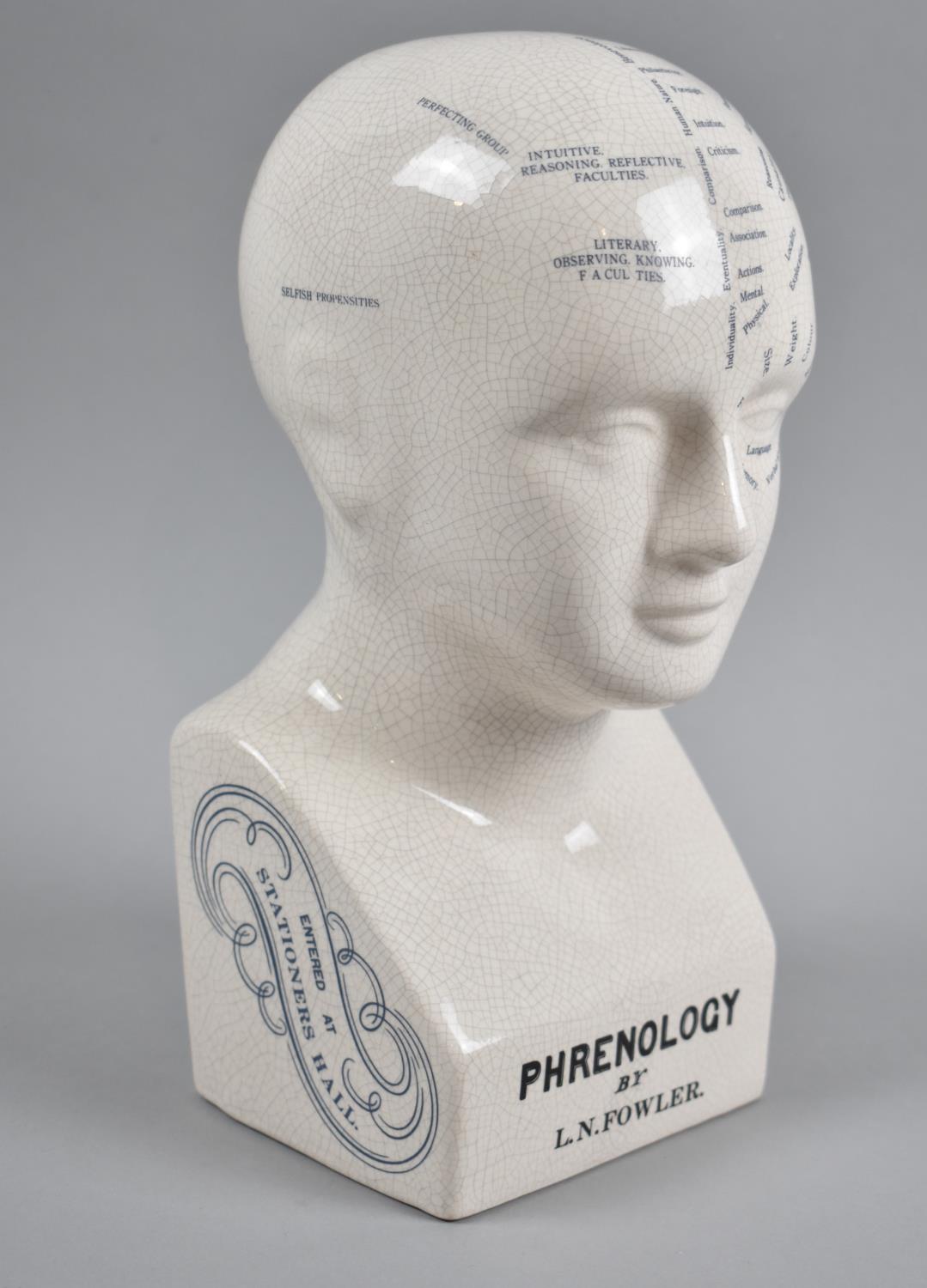 A Reproduction Phrenology Bust, 26.5cms High