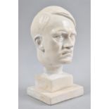 A Plaster Bust of Hitler on Stepped Square Base, Has Been Repaired, 23cms High