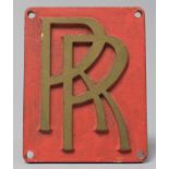 A Cast Brass Rolls Royce Rectangular Plaque, 10.5x8cm