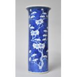 A 19th Century Chinese Blue and White Prunus Blossom Sleeve Vase, With Four Character Mark to
