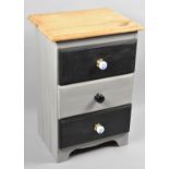 A Modern Painted Pine Three Drawer Bedroom Chest, 43cm wide