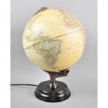 A Modern Illuminated Relief Table Globe, 45cm high