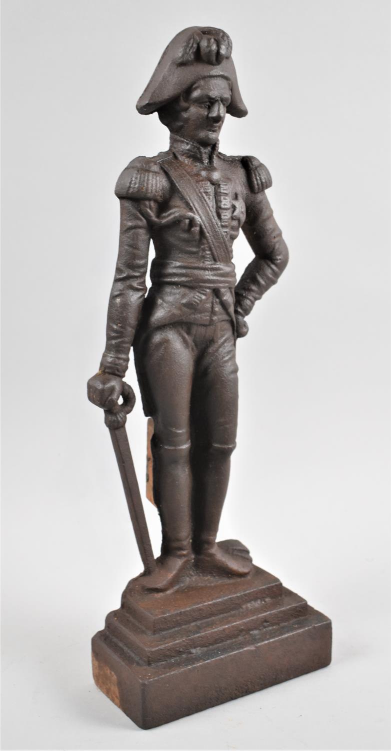 A Heavy cast Iron Door Porter in the Form of The Duke of Wellington, 42cms High