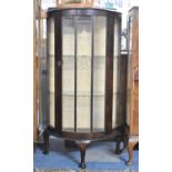 A Mid 20th Century Galleried Demi Lune Display Cabinet, 59cm wide