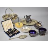 A Collection of Various Silver Plated Items to comprise Pierced Trays, Cutlery Etc