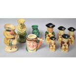 A Collection of Various Character Jugs to comprise 19th century Example in the Form of Gent Taking