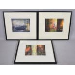 A Collection of Three Framed and Signed Limited Edition Prints of Venice, 39x29cm