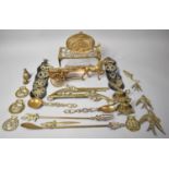 A Collection of Various Brassware to comprise Horse Brasses, Fireside Ornaments, Swallow Figures,