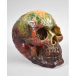 A Reproduction Resin Skull with Moulded Decoration