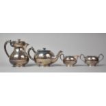 An Edwardian Silver Plated Four Piece Tea Service by Walker & Hall