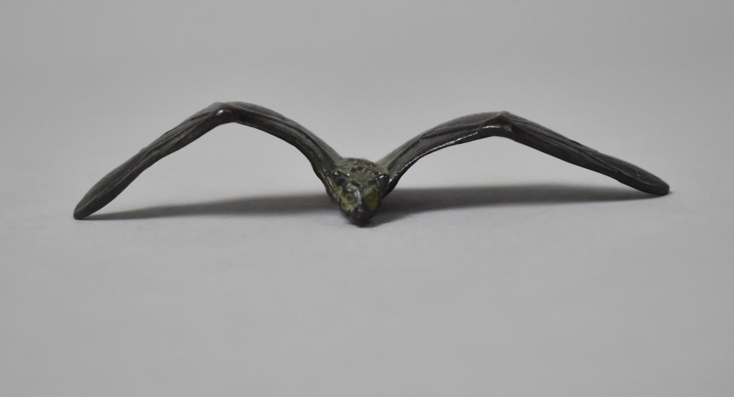 A Bronze Stud of a Bat in Flight, 10cm Wide - Image 3 of 7