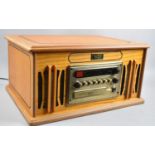 A Vintage Style Music Centre with Turntable, Radio and CD Player, 47cm wide