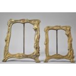 Two Reproduction Brass Art Nouveau Style Photo Frames, 31cm High and 26cm high