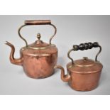 Two Early 20th Century Copper Kettles, the Largest 24cm high