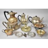 A Collection of Various Metawares to comprise Coffee Pots, Tea Pots, Novelty Pepperette in the