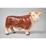 A Melba Ware Hereford Bull, 26cm Long