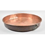 A Large Wall Hanging Circular Copper Tray, Hand Beaten, 45cm Diameter