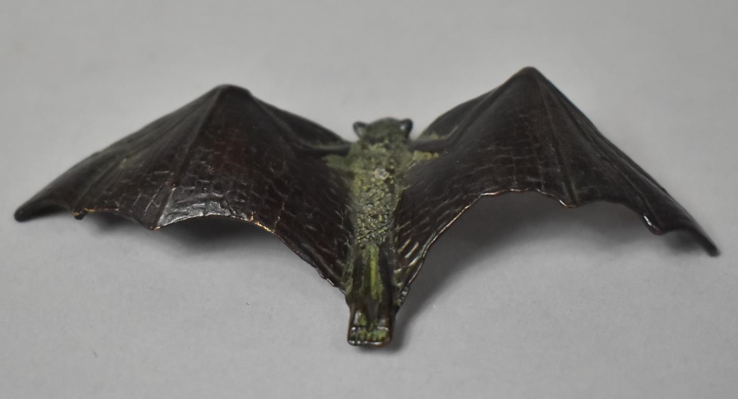A Bronze Stud of a Bat in Flight, 10cm Wide - Image 5 of 7