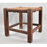 A Mid 20th Century Square Topped Stool, 30cm wide