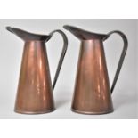 A Pair of Late 19th Century Copper Ewers, 27cm high