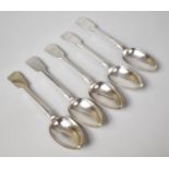 A Collection of Five Silver Plated Serving Spoons Monogrammed W