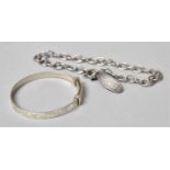 A "Me to You" Silver Bracelet and a Silver Babies Adjustable Bangle, Both Stamped 925