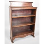 An Edwardian Mahogany Galleried Three Shelf Open Bookcase, 76cms Wide