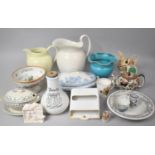 A Collection of Ceramics to Include Royal Doulton Teapot (AF), White Glazed Inhaler, Various Jugs,