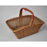 A Vintage Wicker Flower Trug, 42cm wide