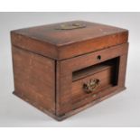 A 19th Century Rosewood Workbox for Restoration, Hinged Lid and Fall Front Giving Access to Base