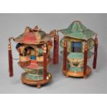 Two Mid 20th Century Novelty Table Lamps in the Form of Chinese Lanterns, Each 25cm high
