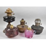 A Collection of Late 19th Century Oil Lamp Reservoirs etc