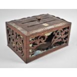A Regency Rosewood and Mother of Pearl Inlaid Letter Box of Rectangular Form, the Hinged Lid with