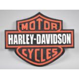 A Reproduction Cast Metal Harley Davidson Motorcycle Plaque, 33cm Wide