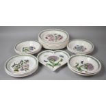 A Collection of Various Portmeirion Botanic China to comprise Eight Plates, 26cms Diameter, Heart