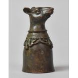 A Bronze Candle Snuff with Rat's Head Finial, 6cm high