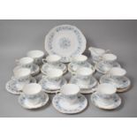 A Colclough Braganza Pattern Tea Set to comprise Eleven Cups, Sugar, Milk, Ten Saucers and Side