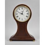 A Modern Mahogany Cased Presentation Balloon Mantle Clock by Comitti with Battery Movement, 26cm
