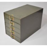 A Vintage Metal Roneo Five Drawer Stationery Cabinet, 23x37.5x26cm high