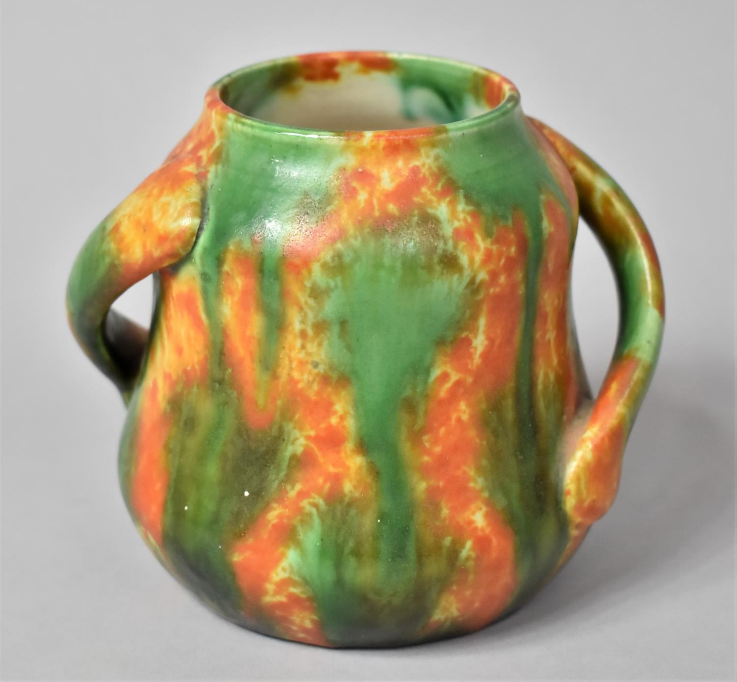 A Glazed Bretby Two Handled Vase, 11.5cm high