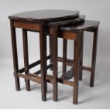 A Mid 20th Century Mahogany Nest of Three Tables, Widest 45cm