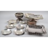 A Collection of Various Silver Plated Items to Include Cake Basket, Large Ladle, Rose Bowl etc