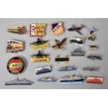 A Small Collection of Modern Enamelled Badges to Include Heathrow, Gatwick, HMS Belfast etc