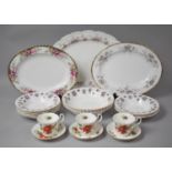 A Collection of Various Royal Albert China to comprise Three Poinsettia Teacups and Saucers, Sweet